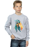 Sports Grey - Back - DC Comics Boys Aquaman Tropical Icon Sweatshirt