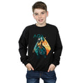 Black - Back - DC Comics Boys Aquaman Tropical Icon Sweatshirt