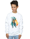 White - Back - DC Comics Boys Aquaman Tropical Icon Sweatshirt