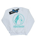 White - Front - DC Comics Girls Aquaman Aqua Logo Sweatshirt