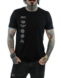 Black - Side - Justice League Mens Spray Logo Cotton T-Shirt