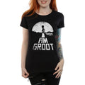 Black - Side - Guardians Of The Galaxy Womens-Ladies I Am Groot Cotton T-Shirt