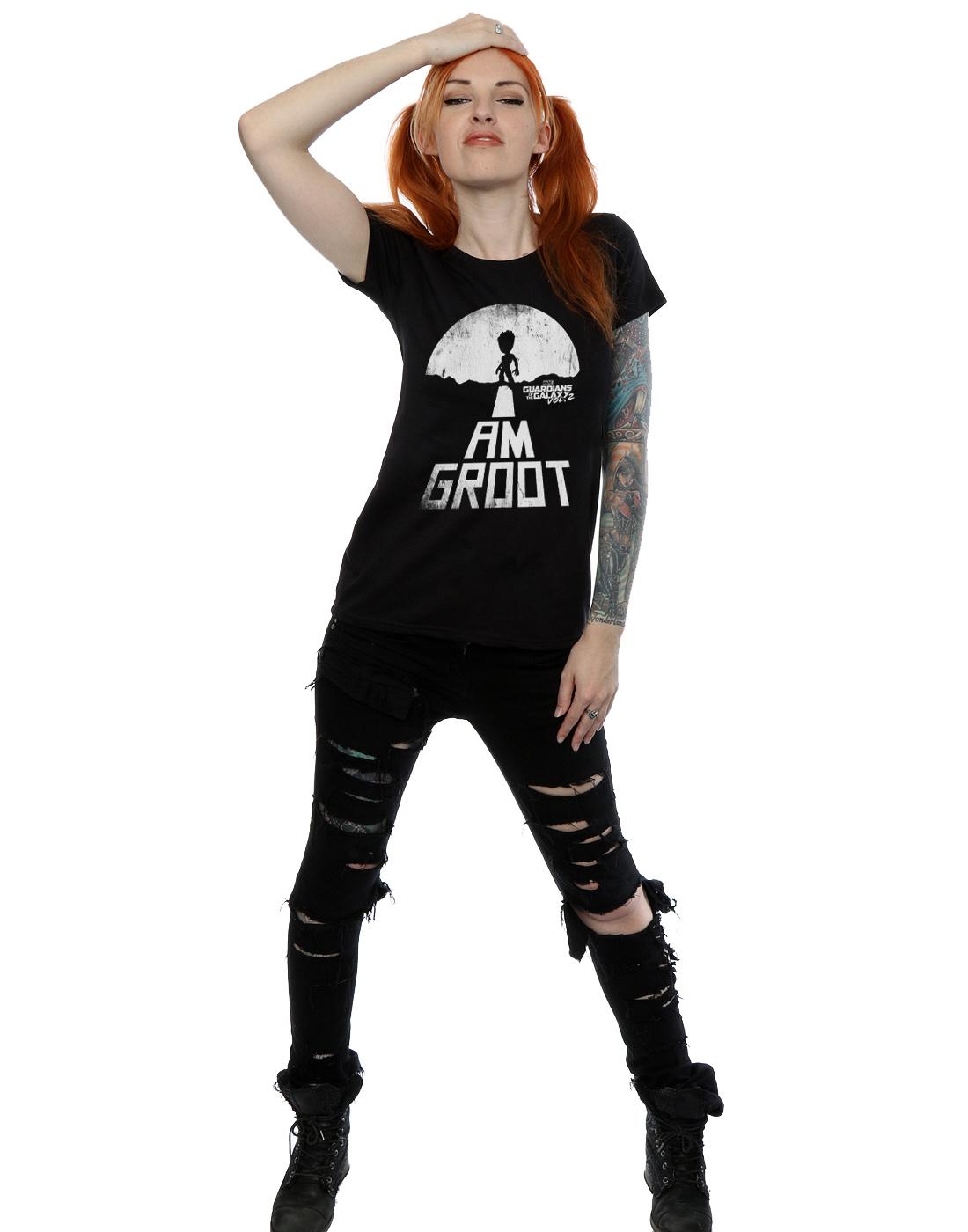 Black - Lifestyle - Guardians Of The Galaxy Womens-Ladies I Am Groot Cotton T-Shirt