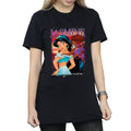 Black - Side - Aladdin Womens-Ladies Jasmine Montage Cotton Boyfriend T-Shirt