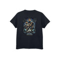 Black - Front - Black Panther Boys Movie Poster Cotton T-Shirt