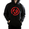 Black - Side - Avengers Assemble Mens Solid Cotton Logo Hoodie