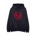 Black - Front - Avengers Assemble Mens Solid Cotton Logo Hoodie