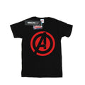 Black - Front - Avengers Assemble Mens Solid Logo Cotton T-Shirt