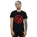 Black - Back - Avengers Assemble Mens Solid Logo Cotton T-Shirt