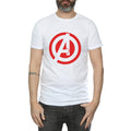 White - Side - Avengers Assemble Mens Solid Logo Cotton T-Shirt