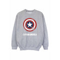 Sports Grey - Front - Captain America Boys Shield Sweatshirt