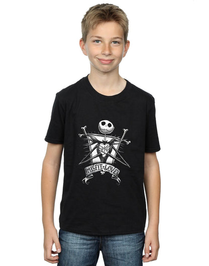 Black - Back - Nightmare Before Christmas Boys Misfit Love Jack Skellington Cotton T-Shirt