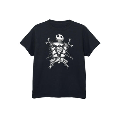 Black - Front - Nightmare Before Christmas Boys Misfit Love Jack Skellington Cotton T-Shirt