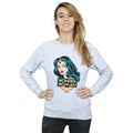 Grey - Back - Wonder Woman Womens-Ladies Head Heather Sweatshirt