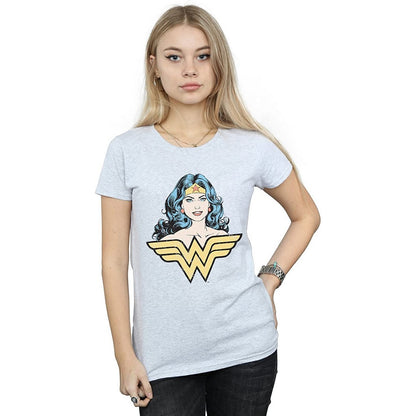Sports Grey - Back - Wonder Woman Womens-Ladies Gaze T-Shirt