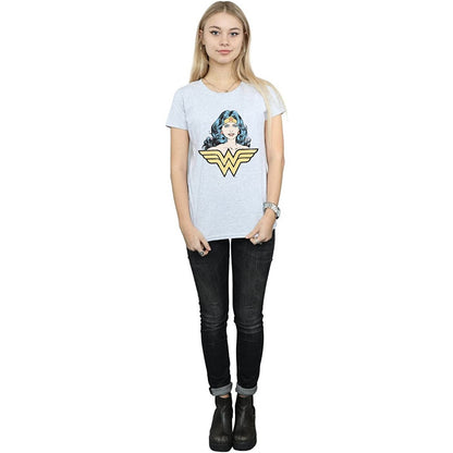 Sports Grey - Side - Wonder Woman Womens-Ladies Gaze T-Shirt