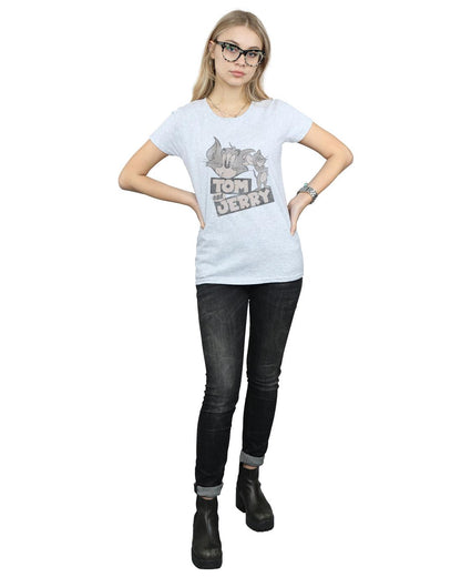 Sports Grey - Lifestyle - Tom and Jerry Womens-Ladies Wink Cotton T-Shirt