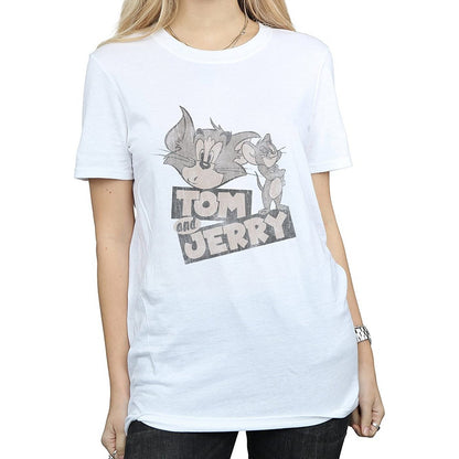 White - Front - Tom and Jerry Womens-Ladies Wink Cotton T-Shirt