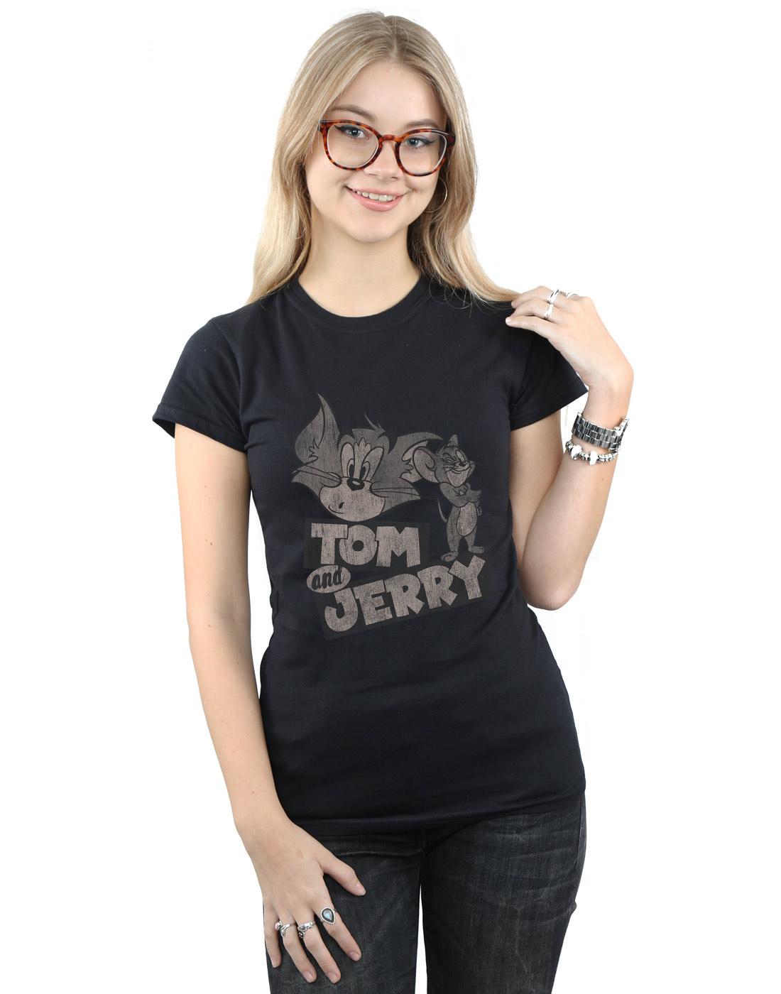 Black - Lifestyle - Tom and Jerry Womens-Ladies Wink Cotton T-Shirt
