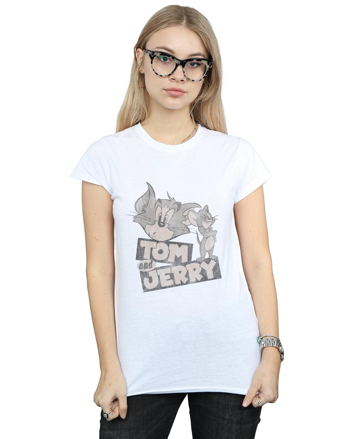 White - Lifestyle - Tom and Jerry Womens-Ladies Wink Cotton T-Shirt