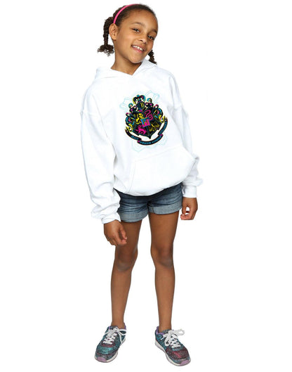 White - Lifestyle - Harry Potter Girls Hogwarts Crest Cotton Hoodie