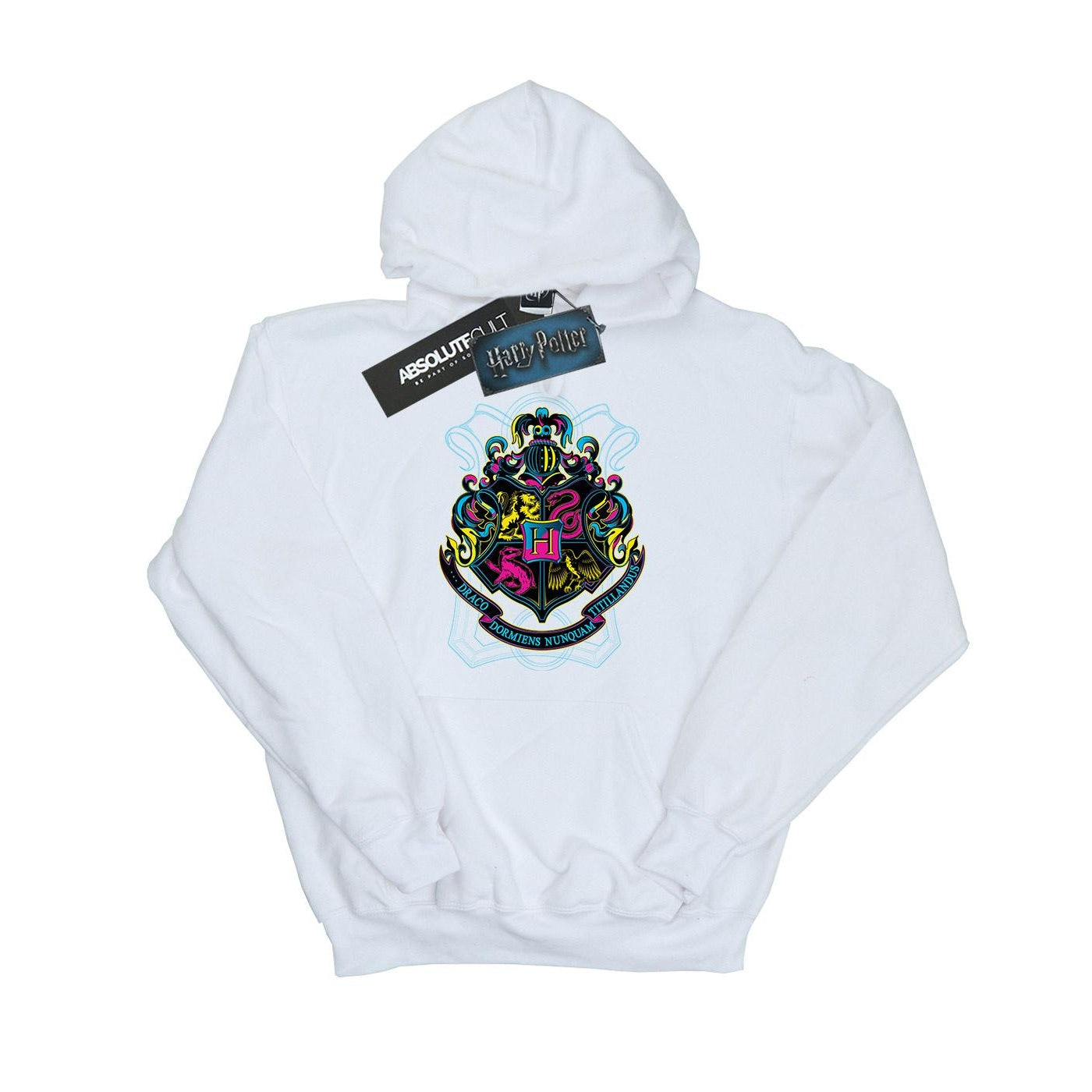 White - Front - Harry Potter Girls Hogwarts Crest Cotton Hoodie