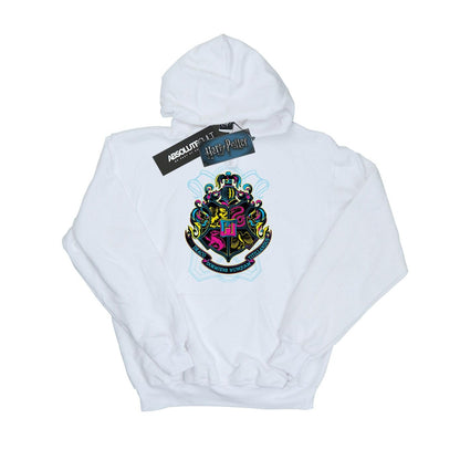 White - Front - Harry Potter Girls Hogwarts Crest Cotton Hoodie