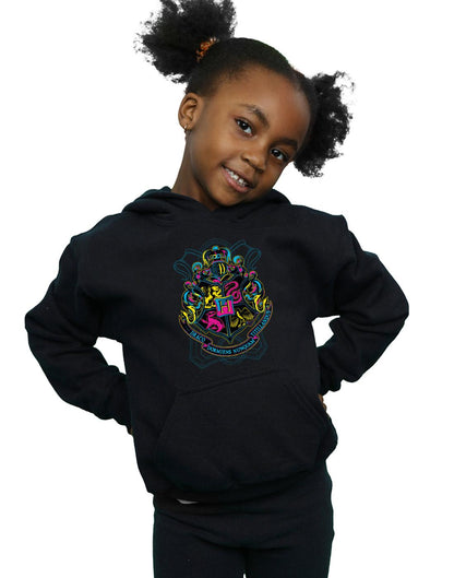 Black - Back - Harry Potter Girls Hogwarts Crest Cotton Hoodie