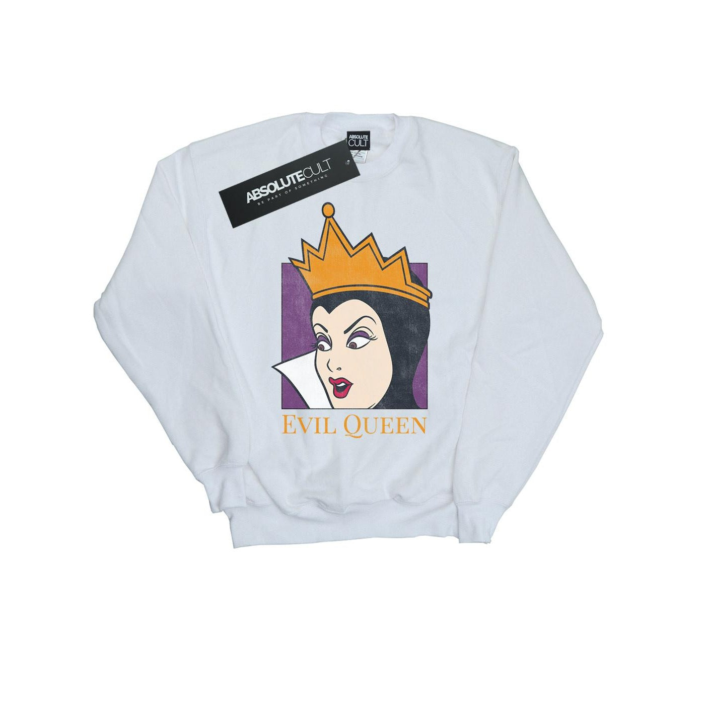 White - Front - Snow White And The Seven Dwarfs Womens-Ladies Evil Queen Cotton Sweatshirt