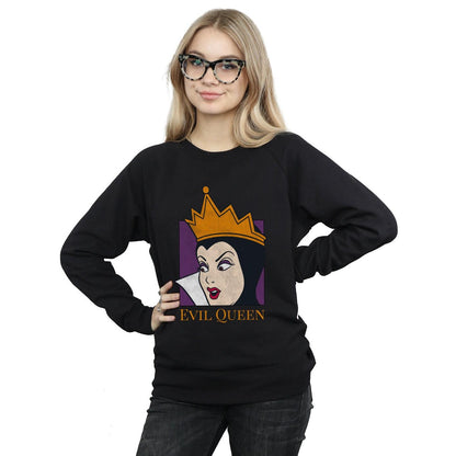 Black - Back - Snow White And The Seven Dwarfs Womens-Ladies Evil Queen Cotton Sweatshirt