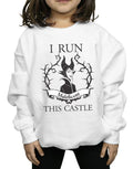 White - Side - Maleficent Girls I Run This Castle Cotton Sweatshirt