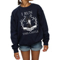 Navy Blue - Side - Maleficent Girls I Run This Castle Cotton Sweatshirt