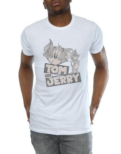 White - Pack Shot - Tom and Jerry Mens Wink Cotton T-Shirt