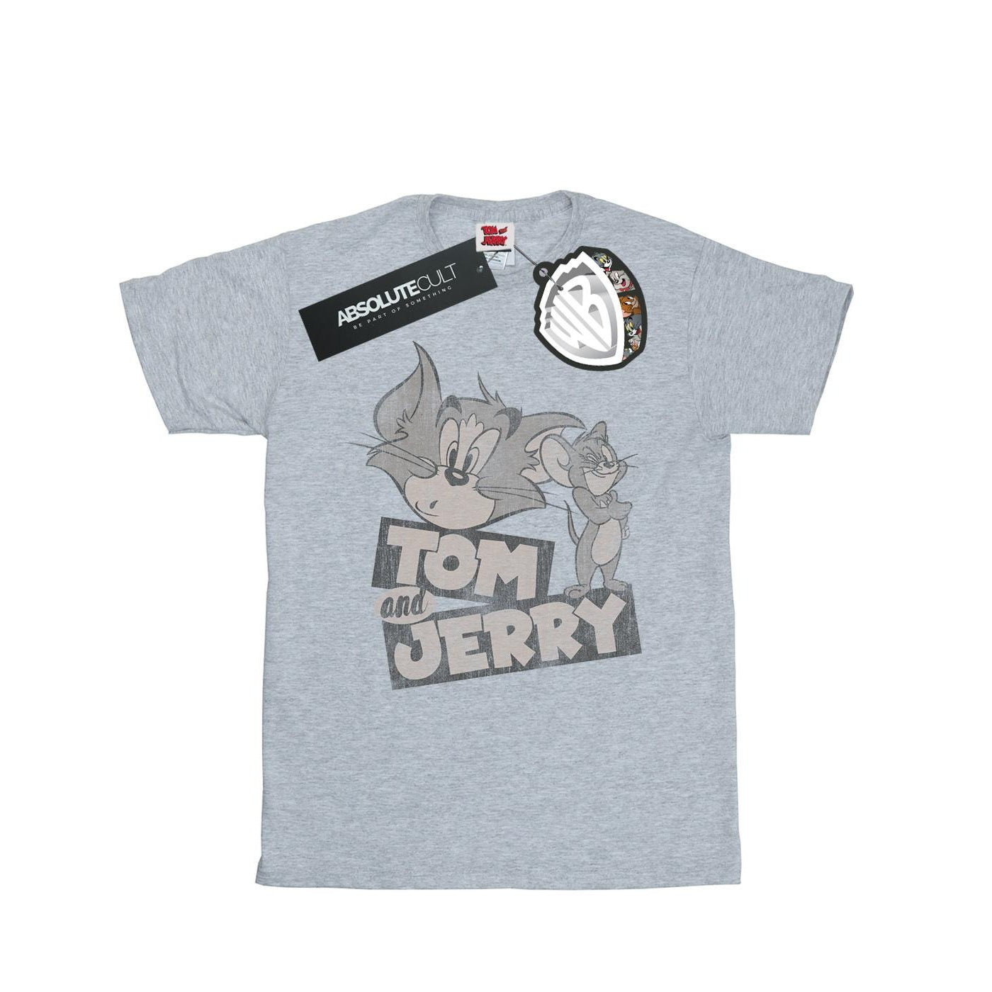 Sports Grey - Pack Shot - Tom and Jerry Mens Wink Cotton T-Shirt