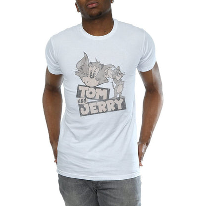 White - Front - Tom and Jerry Mens Wink Cotton T-Shirt
