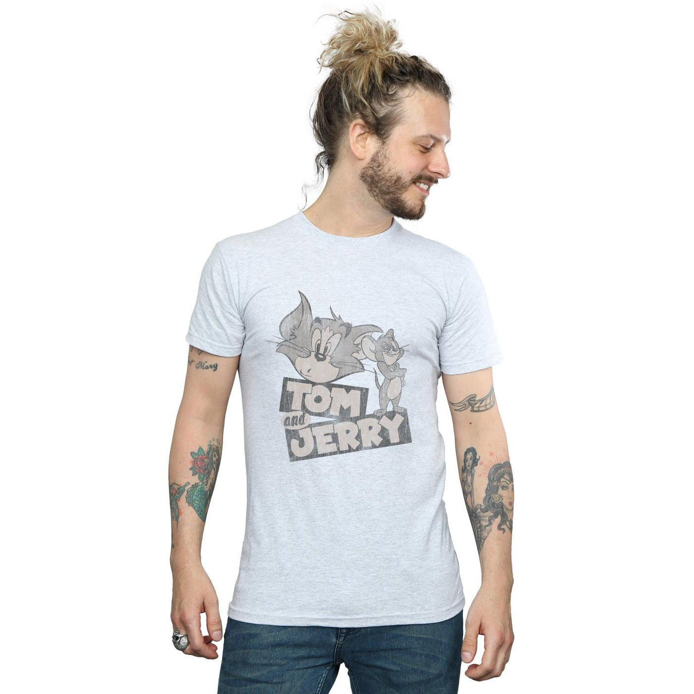 Sports Grey - Front - Tom and Jerry Mens Wink Cotton T-Shirt