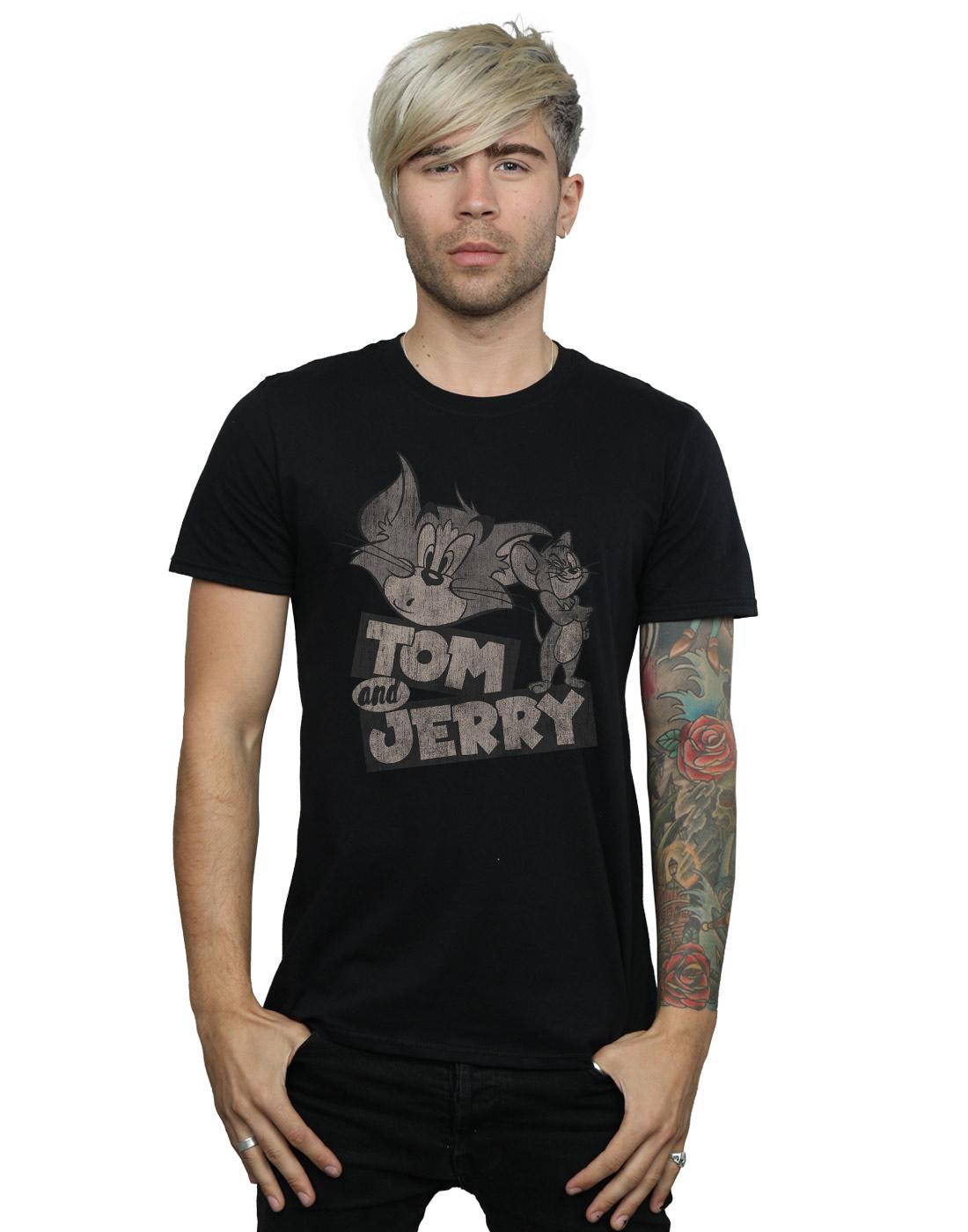 Black - Lifestyle - Tom and Jerry Mens Wink Cotton T-Shirt