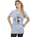 Sports Grey - Back - Maleficent Womens-Ladies I Run This Castle Boyfriend T-Shirt