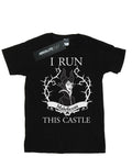 Black - Front - Maleficent Womens-Ladies I Run This Castle Boyfriend T-Shirt