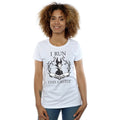 White - Back - Maleficent Womens-Ladies I Run This Castle Cotton T-Shirt