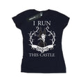 Navy Blue - Front - Maleficent Womens-Ladies I Run This Castle Cotton T-Shirt