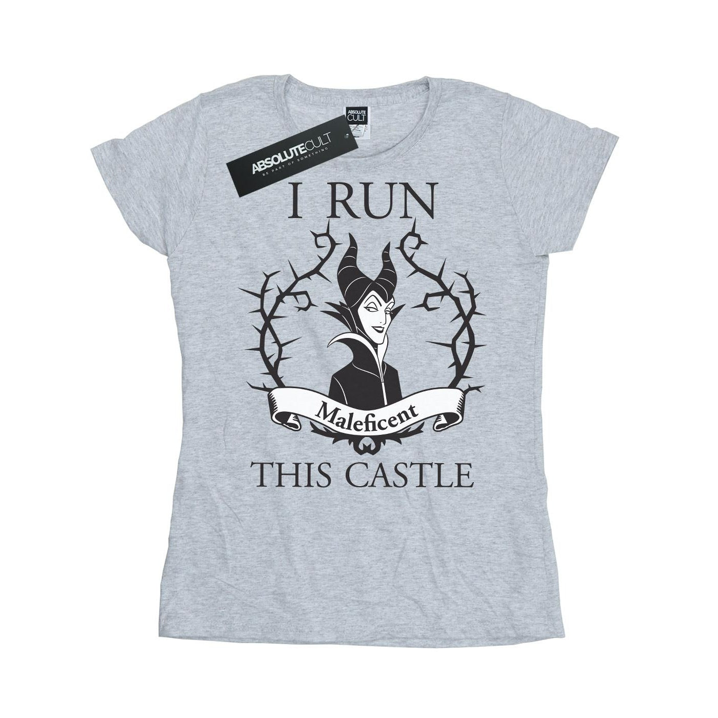Sports Grey - Front - Maleficent Womens-Ladies I Run This Castle Cotton T-Shirt