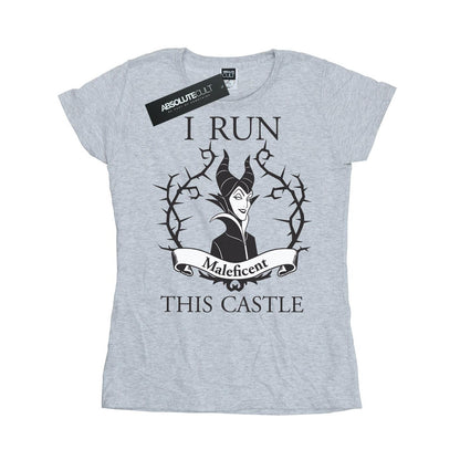 Sports Grey - Front - Maleficent Womens-Ladies I Run This Castle Cotton T-Shirt