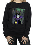 Black - Pack Shot - Sleeping Beauty Womens-Ladies Maleficent Montage Cotton Sweatshirt