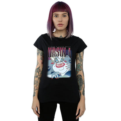 Black - Back - The Little Mermaid Womens-Ladies Ursula Montage Cotton T-Shirt