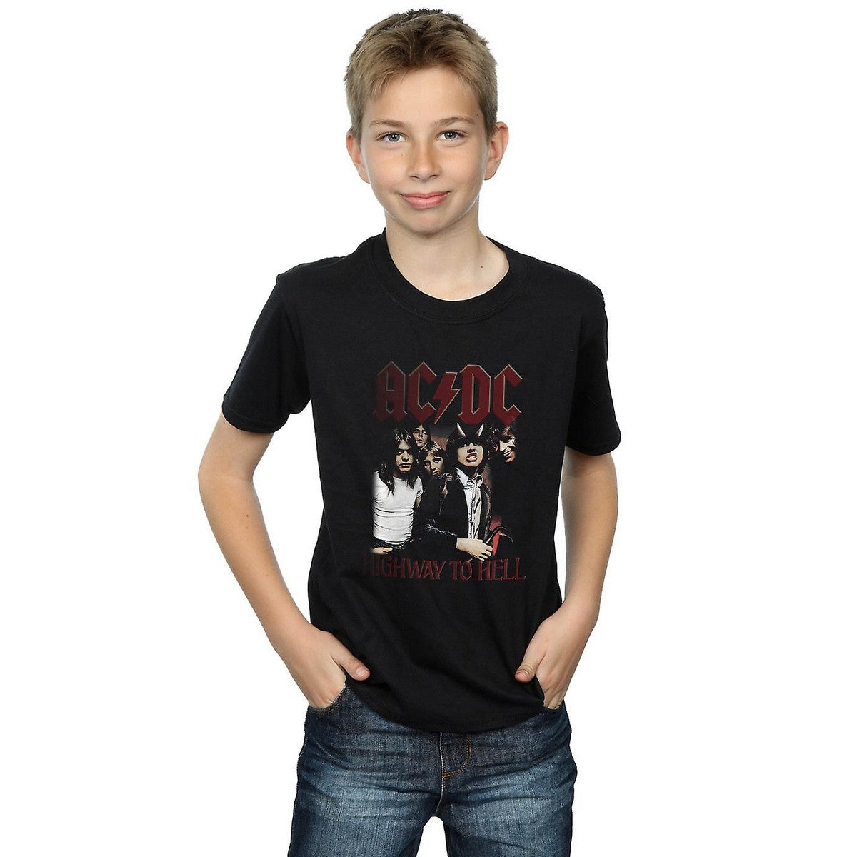 AC/DC Boys Highway To Hell Cotton T-Shirt | Discounts on great Brands