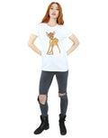 White - Close up - Bambi Womens-Ladies Cotton Boyfriend T-Shirt