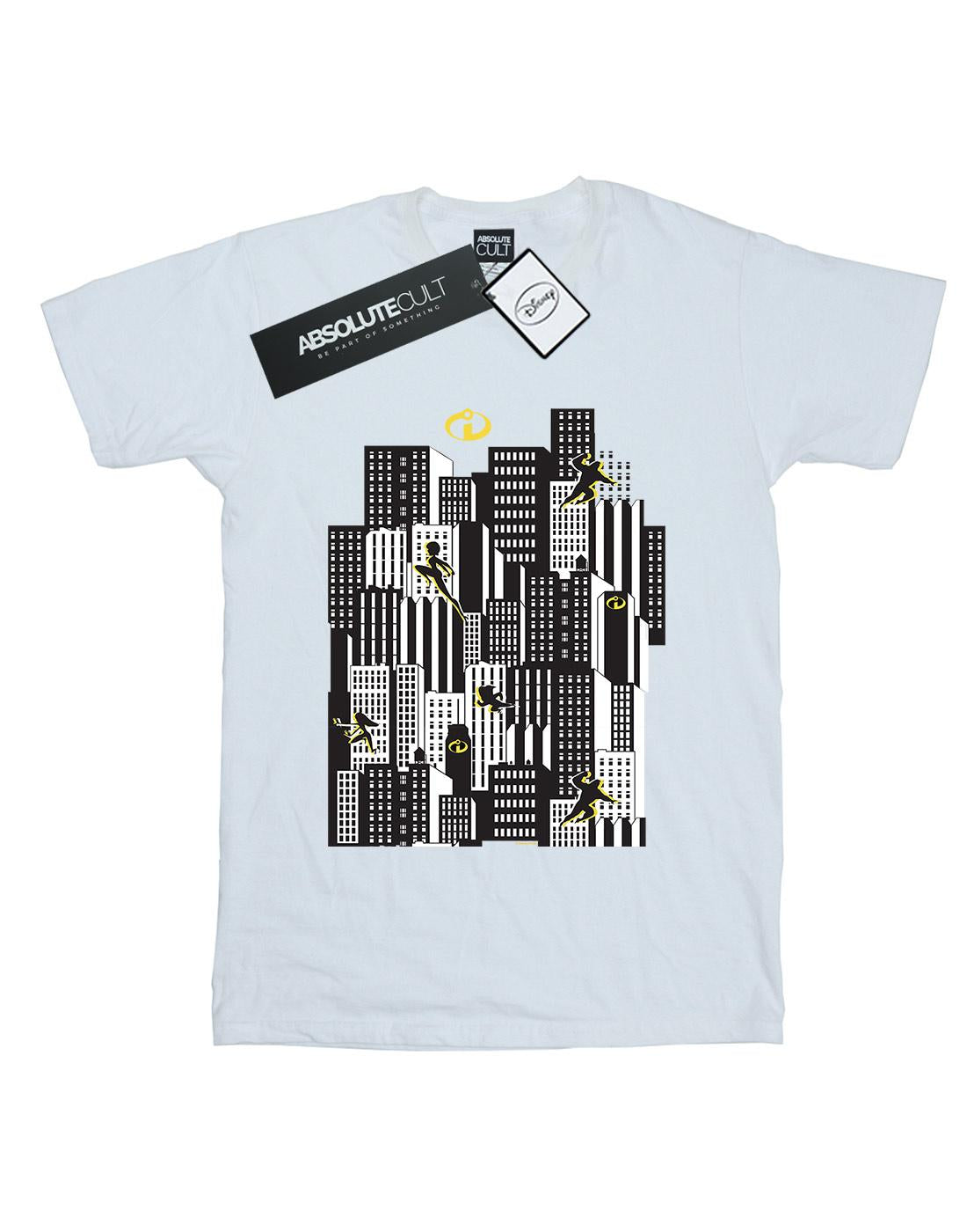 White - Back - The Incredibles Mens Skyline Cotton T-Shirt
