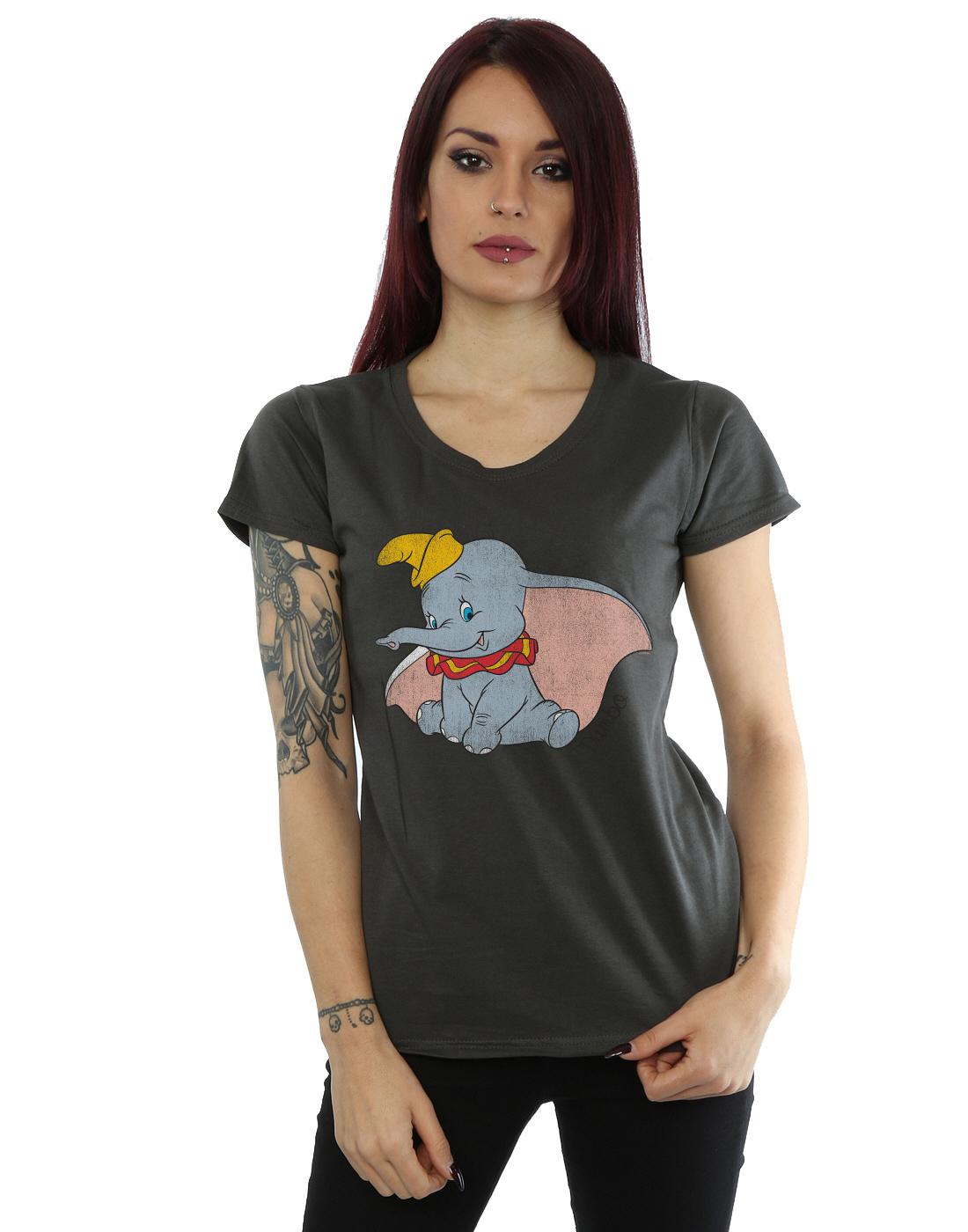 Light Graphite - Back - Dumbo Womens-Ladies Classic Heather T-Shirt