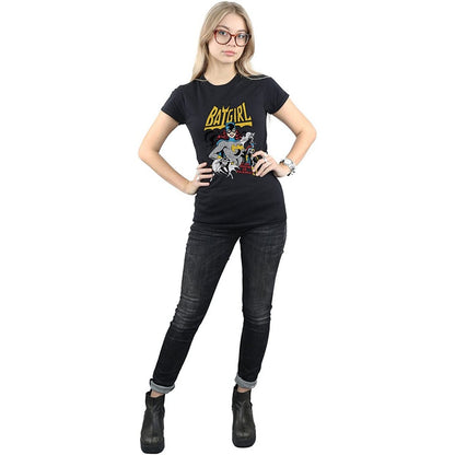 Black - Side - DC Comics Womens-Ladies Heroine Or Villainess Batgirl Cotton T-Shirt